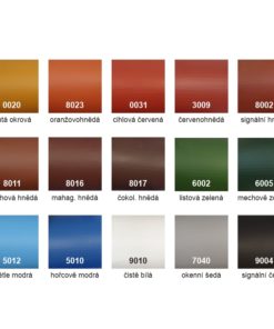 Barva na pozink, vzorník barev